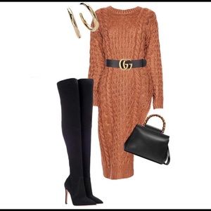 Long line sweater with side slit